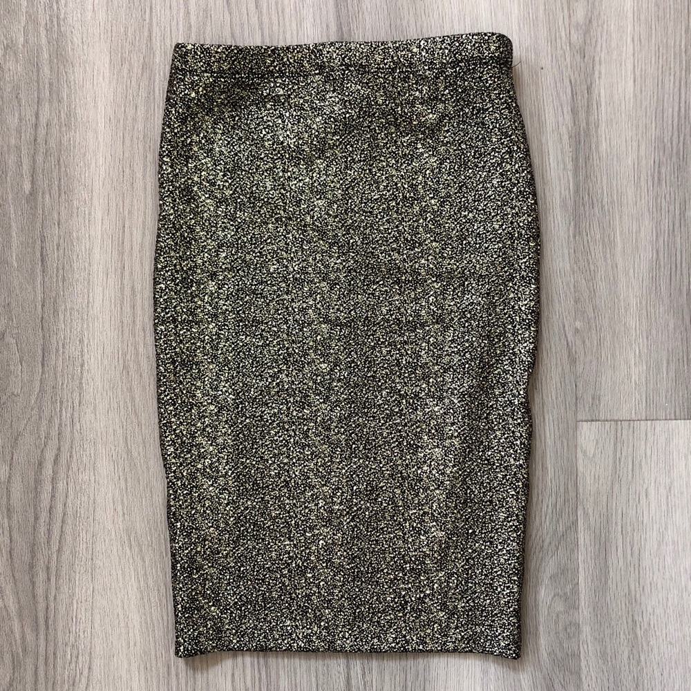 Gold Speckled Pencil Skirt
